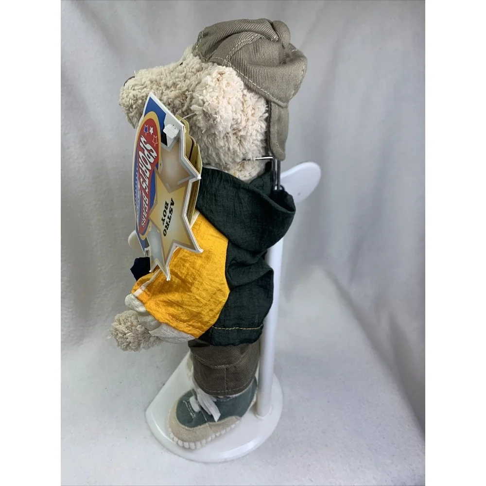 Brass‎ Button Sports Bears Astro Boy Plush OS Green Yellow Skateboarder